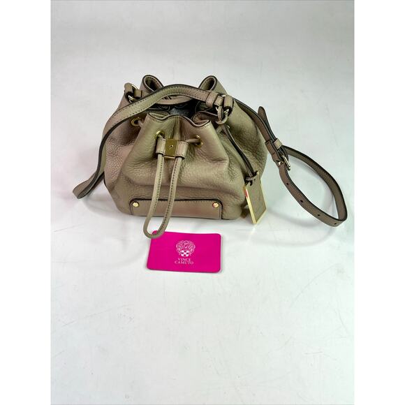 Vince Camuto Leather Bucket and Drawstring Small Satchel Bag - Gray - Picture 4 of 15